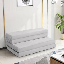 Load image into Gallery viewer, 4" Tri-Fold Sofa Bed Foam Mattress with Handles-Twin size