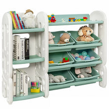 Load image into Gallery viewer, Kids Toy Storage Organizer w/Bins and Multi-Layer Shelf for Bedroom Playroom -GR