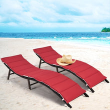 Load image into Gallery viewer, 2Pcs Folding Patio Lounger Chair