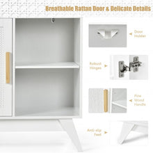 Load image into Gallery viewer, Storage Cabinet Free Standing with Adjustable Shelves Weaved Door-White