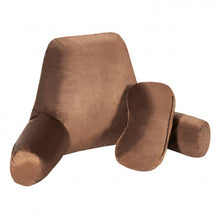 Load image into Gallery viewer, Reading Pillow TV Bed Rest Memory Foam with Arms Rests Neck Roll Back Support-Brown