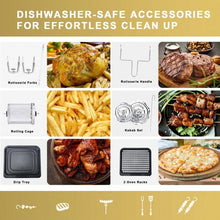 Load image into Gallery viewer, 10.6QT 8-in-1 Air Fryer Digital Toaster Oven Rotisserie with Accessories