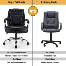 Load image into Gallery viewer, 500 Pounds Big and Tall High Back Adjustable Leather Office Chair Task Chair