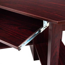 Load image into Gallery viewer, Wooden Study Computer Corner Desk with Drawer-Coffee