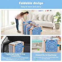 Load image into Gallery viewer, 16-Panel Foldable Playpen Kids Activity Center with Lockable Door