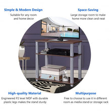 Load image into Gallery viewer, 3-Tier TV Media Stand Component Console Multipurpose Shelf Display-Walnut