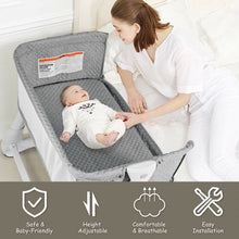 Load image into Gallery viewer, Baby Height Adjustable Bassinet w/ Washable Mattress-Gray