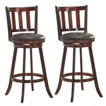Load image into Gallery viewer, Set of 2 Bistro Leather Padded Swivel Bar stool-31"
