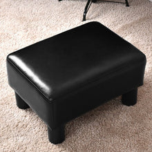 Load image into Gallery viewer, Small PU Leather Rectangular Seat Ottoman Footstool-Black