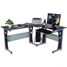 Load image into Gallery viewer, Wood L-Shape Corner Computer Desk with Smooth Surface