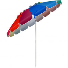 Load image into Gallery viewer, 8FT Portable Beach Umbrella with Sand Anchor and Tilt Mechanism for Garden and Patio-Multicolor