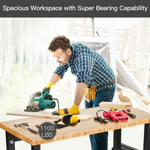 Load image into Gallery viewer, 48"×24" Adjustable Height Workbench Mobile Tool Bench Bamboo Top w/Caster-NA