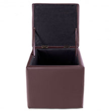 Load image into Gallery viewer, 16" Storage Box Ottoman Square Seat Foot Stool-Coffee