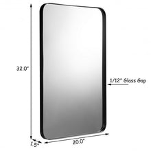 Load image into Gallery viewer, 32" x 20" Metal Frame Wall-Mounted Rectangle Mirror-Black