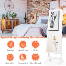 Load image into Gallery viewer, Jewelry Cabinet Stand Mirror Armoire with Large Storage Box-White