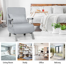 Load image into Gallery viewer, Folding 5 Position Convertible Sleeper Bed Armchair Lounge Couch w/Pillow-L Gray