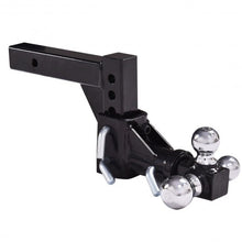 Load image into Gallery viewer, Triple Ball Swivel Adjustable Drop Turn Trailer Tow Hitch Mount