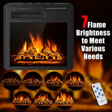 Load image into Gallery viewer, 18" Electric Fireplace Insert Freestanding and Recessed Heater Log Flame Remote
