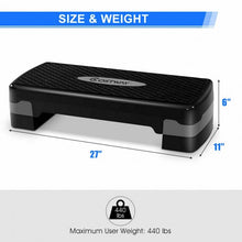 Load image into Gallery viewer, 26" Fitness Aerobic Step Exercise Stepper w/ Riser