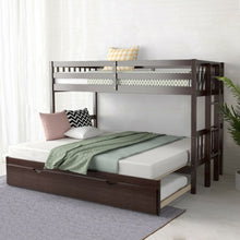 Load image into Gallery viewer, Twin Pull-Out Bunk Bed with Trundle Wooden Ladder-Espresso