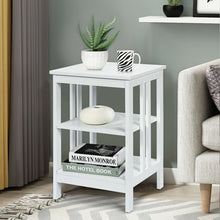 Load image into Gallery viewer, 3-tier Side Table Nightstand with Stable Structure-White