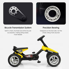 Load image into Gallery viewer, 4 Wheel Pedal Powered Ride on Racer Car for Kids-Yellow