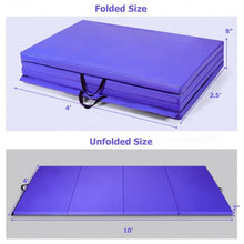 Load image into Gallery viewer, 4' x 10' x 2" Folding Gymnastics Tumbling Gym Mat-Purple