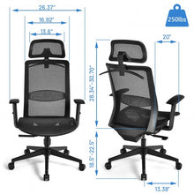 Load image into Gallery viewer, Height Adjustable Ergonomic High Back Mesh Office Chair with Hange-Black