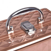 Load image into Gallery viewer, Beauty Cosmetic Makeup Case with Mirror & Extendable Trays-Golden