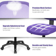 Load image into Gallery viewer, Low-back Computer Task Office Desk Chair with Swivel Casters-Purple