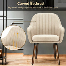 Load image into Gallery viewer, Set of 2 Fabric Upholstered Accent Chairs with Wooden Legs-Beige