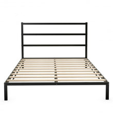 Load image into Gallery viewer, Queen Size Metal Bed Platform Frame with Headboard