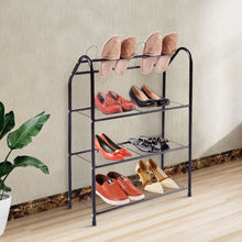 Load image into Gallery viewer, 4-Tier Metal Shoe Rack Shelf