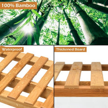 Load image into Gallery viewer, 3 Tiers Bamboo Hanging Folding Plant Shelf Stand