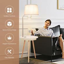 Load image into Gallery viewer, End Table Lamp Bedside Nightstand Lighting with Wireless Charger-Natural