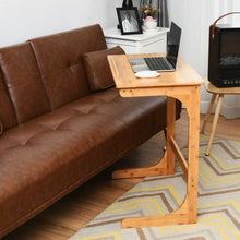 Load image into Gallery viewer, Adjustable C-Shape Couch End Table wth Tilting Top-Natural