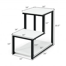 Load image into Gallery viewer, 3-Tier Sofa Side Table Night Stand-White