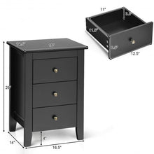 Load image into Gallery viewer, 2 pcs Nightstand End Beside Table Drawers-Black