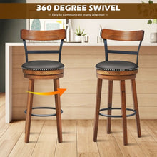 Load image into Gallery viewer, Set of 2 30.5" Swivel Pub Height Dining Chair