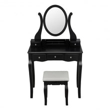 Load image into Gallery viewer, Vanity Set with Removable Makeup Organizer-Black