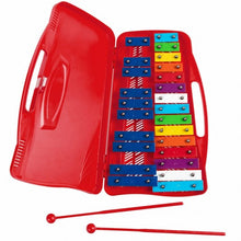 Load image into Gallery viewer, 25 Notes Kids Glockenspiel Chromatic Metal Xylophone-Red