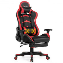 Load image into Gallery viewer, Massage Gaming Chair with Footrest-Red