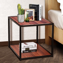 Load image into Gallery viewer, 20" Metal Square Side Table Coffee Stand Bottom with 2-Tier Shelf