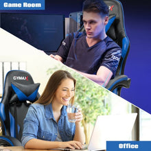 Load image into Gallery viewer, Gaming Chair Reclining Swivel with Massage Lumbar Support -Blue