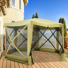 Load image into Gallery viewer, Portable Pop Up 6 Sided Canopy Instant Gazebo Screen Tent-Green