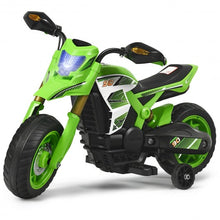 Load image into Gallery viewer, 6V Electric Kids Ride-On Battery Motorcycle with Training Wheels -Green