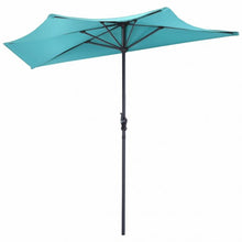 Load image into Gallery viewer, 9Ft Patio Bistro Half Round Umbrella -Turquoise