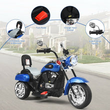 Load image into Gallery viewer, 6V 3 Wheel Kids Motorcycle-Blue