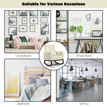 Load image into Gallery viewer, 2-in-1 Fabric Upholstered Rocking Chair with Pillow-Beige