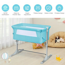 Load image into Gallery viewer, Travel Portable Baby Bed Side Sleeper Bassinet Crib with Carrying Bag-Green